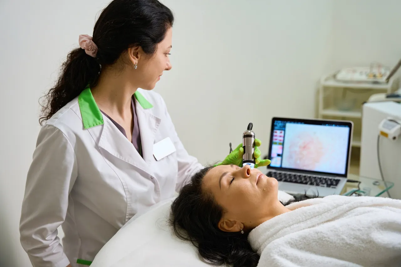 Dermatoonkologie in Rostock: digitale Dermatoskopie einer Hautveränderung mit Videodokumentation